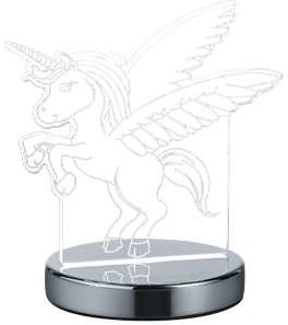 Trio Dziecięca LAMPKA biurkowa KARO R52491106 stojąca LAMPA stołowa LED 7W pegaz chrom przezroczysty