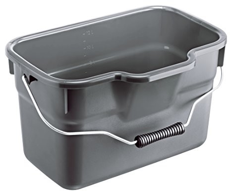 Rotho wiader prostokątny Basic gospodarstwa domowego z uchwytem, zawartość 12 L, plastik, antracyt, 38 x 26 x 23 cm 1752708853