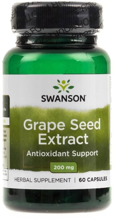 SWANSON Grape Seed ekstrakt, 200 mg, 60 kapsułek