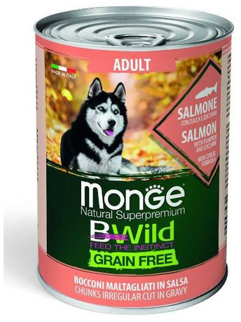 Monge BWild grain free Karma dla psa z łososiem 400g