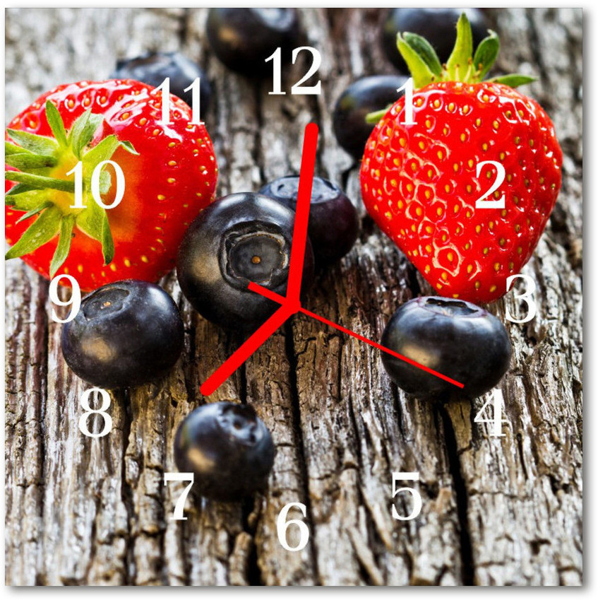 tulup pl Zegar szklany kwadratowy Jagody 30x30cm