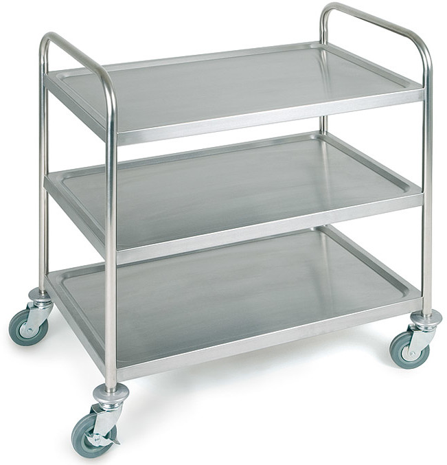 APS Wózek kelnerski trzypółkowy ze stali nierdzewnej 910x590x930 mm | 11979 11979