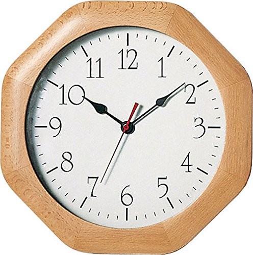 AMS ścienny zegar radiowy  f5998/18, drewno, wielokolorowa, 35 x 35 x 12 cm F5998/18