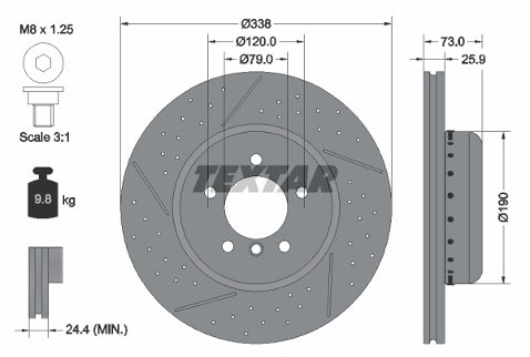 TEXTAR Tarcze hamulcowe (komplet 2 sztuk) 92266925