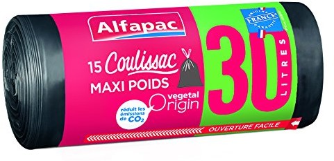 Alfapac alfapac coulissac Maxi poids worki na śmieci/worki na śmieci, 30 L, 15 sztuk na rolce, 5 rolki MPCXV03015OF