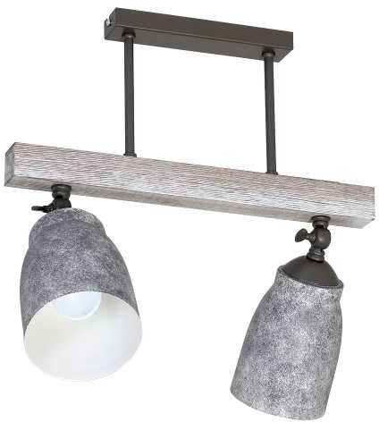Luminex Plafon Agap 9133 lampa sufitowa 2x60W E27 brązowy szary