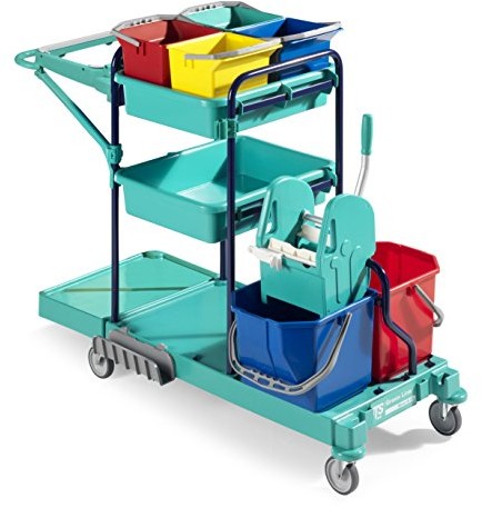 TTS Cleaning System wózek TTS Green 460 Niebieski wózek na akcesoria do czyszczenia, system wózek w całości 0B003460