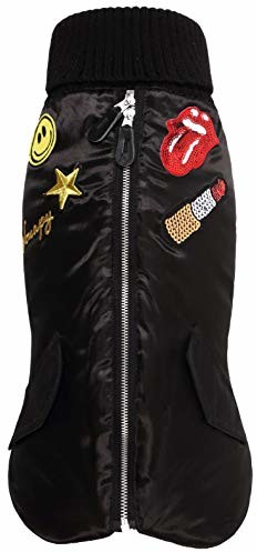Wouapy Wouapy 727338 płaszcz dla psa Bomber Stone, rozmiar 38, czarny 727338