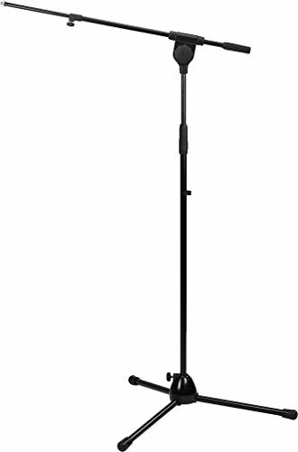 Monacor MS-92/SW statyw do mikrofonu, wysokiej jakości wykonanie, z regulowanym wysięgnikiem i składanymi nóżkami tłumiącymi odgłosy kroków, gwint 9 mm (3/8
