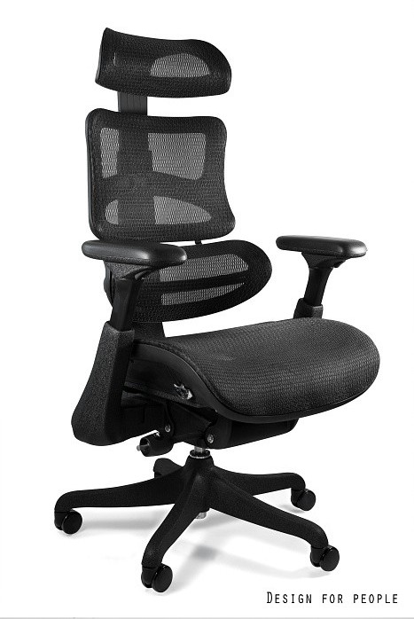 Unique Meble Krzesło ergonomiczne biurowe ERGOTHRONE czarny