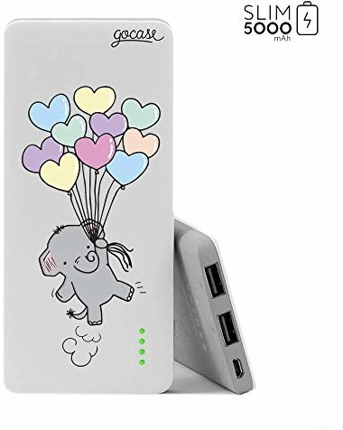 Gocase Gocase kolorowy balon 5000 mAh Dual USB biały powerbank z ciśnieniem i wskaźnikiem ładowania BC-PB5