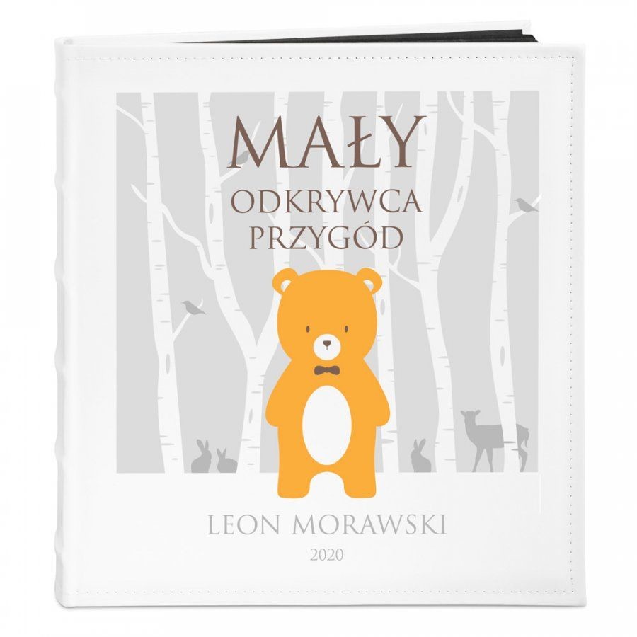 NA Murrano Album Zdjęcia Duży Dla Dziecka Miś Odkrywca Nadruk ALB-BC-BK-UV-007