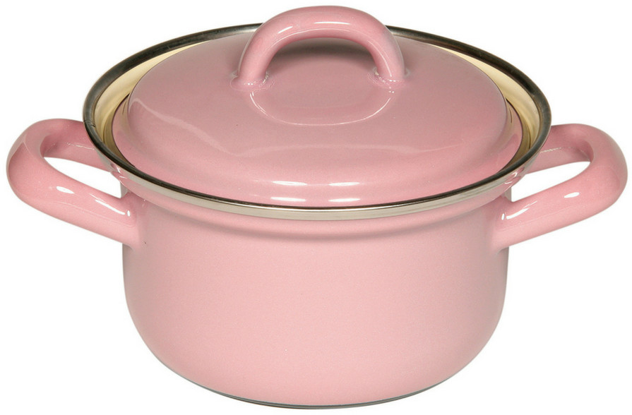 Riess Garnek różowy emaliowany 0,5 l Pastell