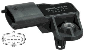 DELPHI Czujnik, ciśnienie w kolektorze dolotowym DELPHI PS10144