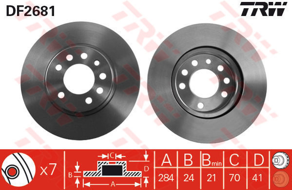 TRW Tarcza hamulcowa DF2681