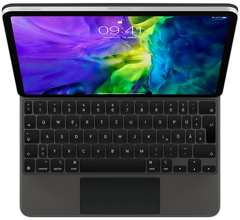 Apple MXQT2D/A klawiatura do urządzeń mobilnych QWERTZ Niemiecki Czarny 0190199599789