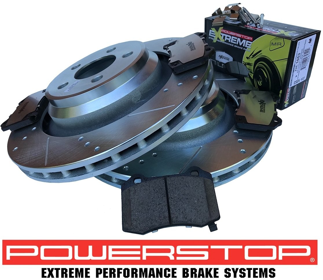 POWERSTOP Tylne klocki Z26 + WIERCONE tarcze hamulcowe 350mm POWERSTOP Dodge Challenger SRT Hellcat Scat Pack AR8775XPR+Z26-1053