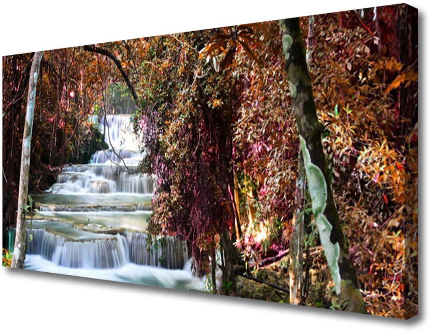 PL Tulup Obraz Canvas Wodospad Las Przyroda 100x50cm
