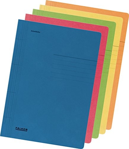 FALKEN Oryginalny skoroszyt Falken 10 szt. Made in Germany. Z kartonu pochodzącego z recyklingu na format DIN A4, zeszyt biznesowy i urzędowy, różne kolory, niebieski anioł, idealny do biura i szkoły 10341261