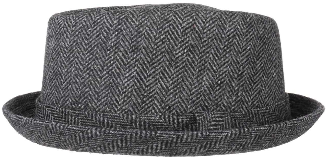 Diamond Crown Herringbone Wool Hat by Lipodo, czarno-szary, M (56-57 cm)