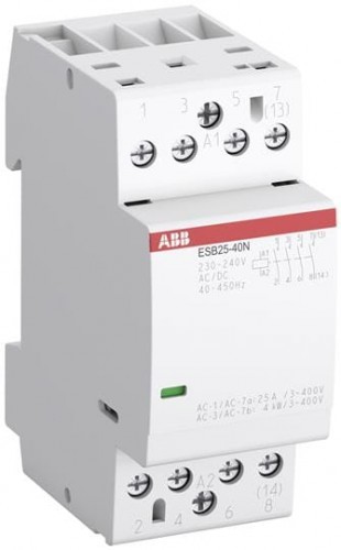 ABB Stycznik modułowy ESB25-31N-06, I=25A (AC-1/AC-7a), 9A (AC-3); U cewki=230V AC/DC; Styki: 3NO+1NC ESB25-31N-06