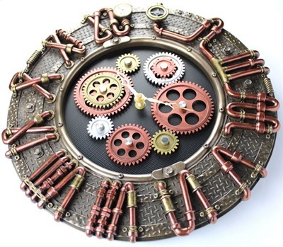 Veronese Zegar Ścienny Steampunk Maszyna Hydraulik Prezent