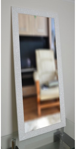 Łukasz Ochwat Alfaram Lustro glamour w bogatej białej ramie w wysokim połysku 8002004, Lustro w ramie: 100x200