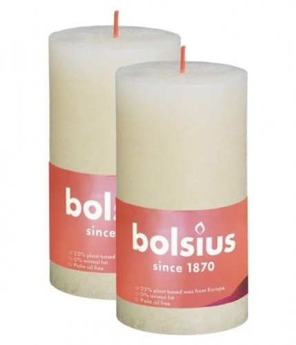 Bolsius Świeca rustykalna Shine 60H 13CM 2szt DELIKTANY PERŁOWY BOLSIUS2931