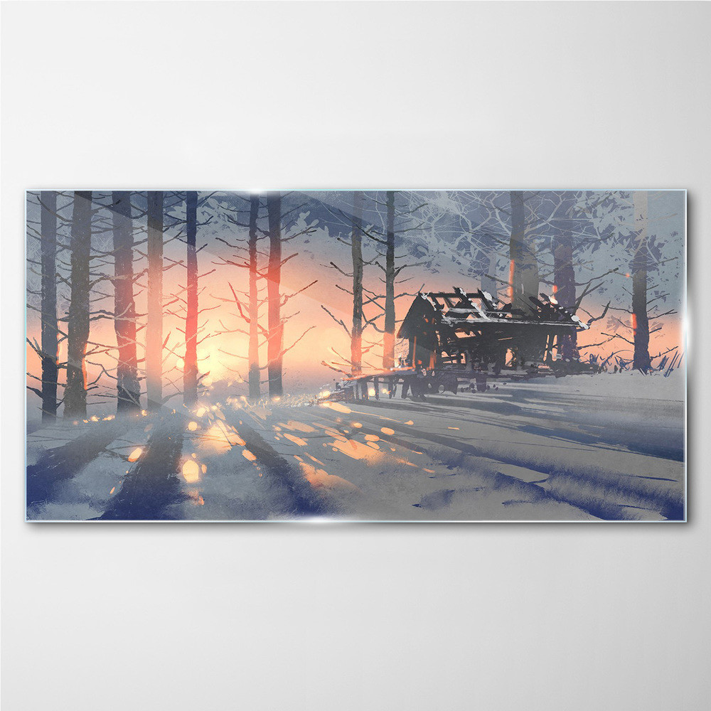 PL Coloray Obraz na Szkle malarstwo drzewa 140x70cm