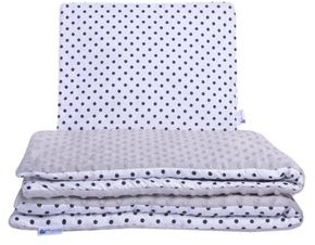 Kołderka Kołderka 75x100 cm + poduszka 30x40 cm Kropki+szare minky 5902768189155