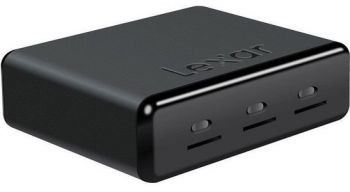 Lexar Czytnik kart pamięci Professional Workflow UR-II 3-Slot microSDHC/microSDXC UHS-I Reader LRWUR2TBEU