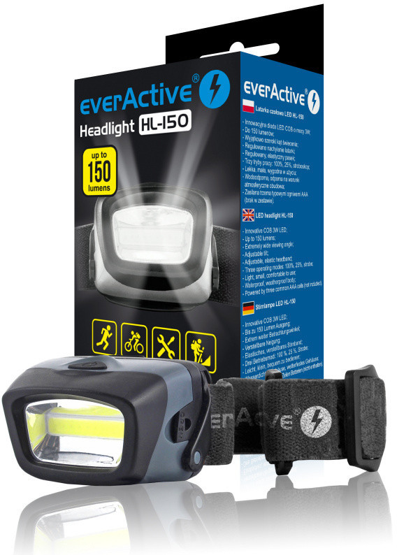 everActive Latarka Diodowa Czołowa Cob HL-150 3W