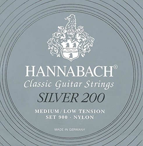 Hannabach 652660-10x 3er Bass-Satz Klassikgitarrensaiten Serie 900P Medium/High Tension ProfiPack Silver 200-9007PMHT 9007PMHT