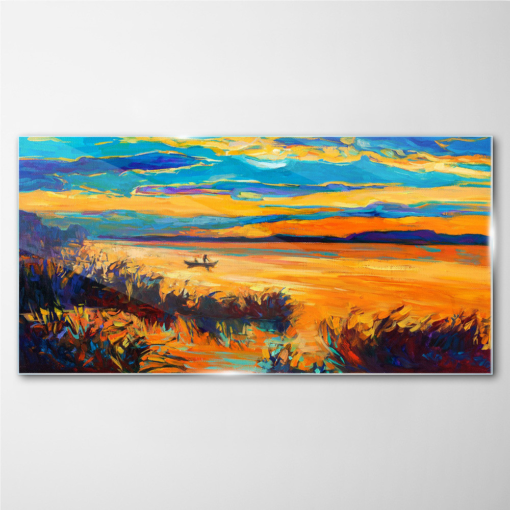 PL Coloray Obraz Szklany Woda niebo zachód słońca 100x50cm