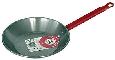 La Ideal garcima Ideal Shallow patelnia z polerowanej stali z jednym uchwytem, srebrny, 12er Pack 10228