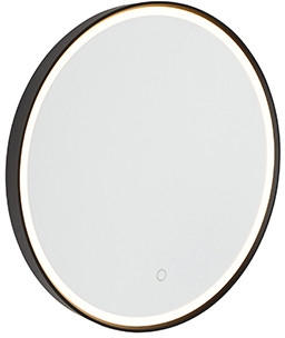 QAZQA Lustro łazienkowe czarne 50 cm z LED ze ściemniaczem dotykowym - Miral