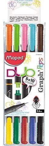 Фото - Ручка Maped Cienkopis Graph Peps Duo dwustronny 5szt=10 kol. etui pud. z zaw. (12) 