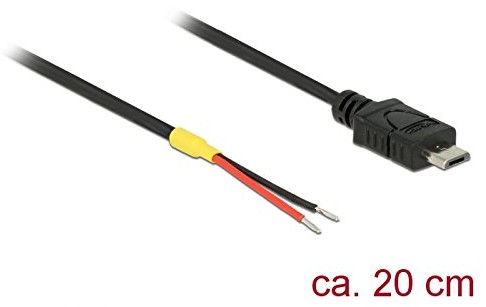 Delock 85541 0,2 m Micro-USB B męski czarny kabel USB, 85541 85541