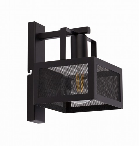 Sigma czarna lampa ścienna z kwadratowym kloszem ALBERT 32179 kinkiet metalowy w stylu loft 32179