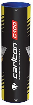 Dunlop ball badmintona Carlton Club C100 -częściowy biały/Nylon stopka żółty średni, niebieski, jeden rozmiar 003779