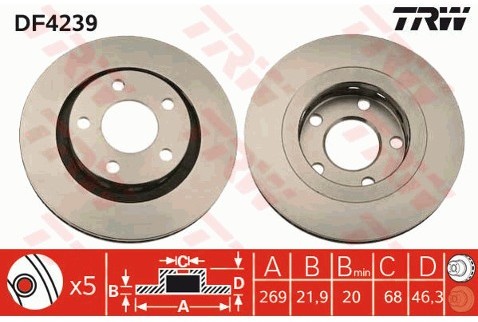 TRW Tarcza hamulcowa DF4239