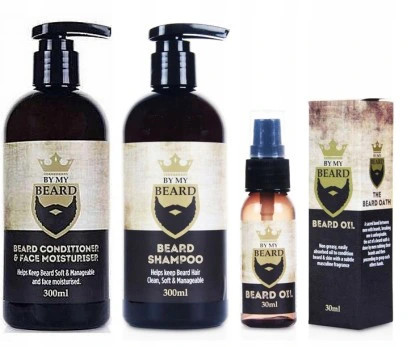 BY MY BEARD BY MY BEARD ZESTAW DO PIELĘGNACJI BRODY SZAMPON 300ML+ ODŻYWKA 300ML + OLEJEK 30ML
