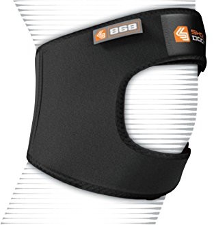 Shock Doctor Podpórki shockdoctor dorosłych ochraniacze na kolana Bandaż na kolana rzepka Justier Bar ze Pads, czarny, S/M 868-BK-S/M_Black_S/M