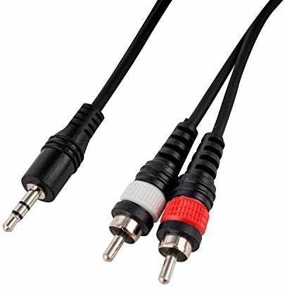 CASCHA CASCHA - kabel audio RCA na Jack 1 m, 2 x RCA do 1 x 3,5 mm Jack, kabel stereo z rozdzielaczem Y, czarny xx