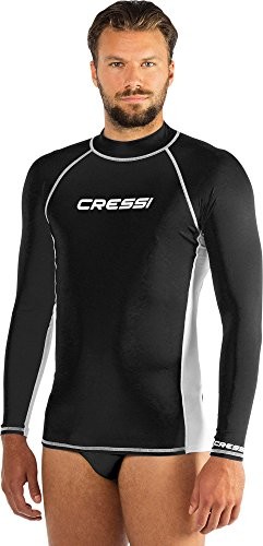 Cressi Rash Guard UV męska koszulka z długim rękawem do sportów wodnych, ochrona przeciwsłoneczna UPF 50, czarny, S/2 (48) XLW477152