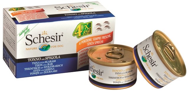 Schesir Dog Tuńczyk z okoniem 48x85g