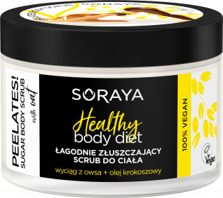 Soraya Healthy Body Diet Peelates łagodnie złuszczający scrub do ciała z ekstraktem z owsa i olejem krokoszowym 200g 87710-uniw