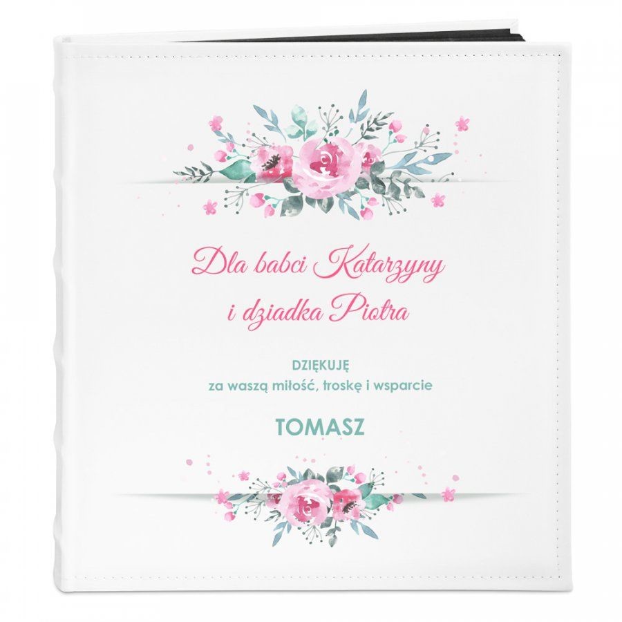 NA Murrano Album Zdjęcia Duży Różyczki Prezent Nadruk ALB-BC-BK-UV-046