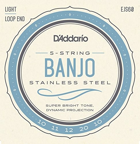 D'Addario ejs60 Banjo zestaw saiter 5 Loop End/Light EJS60