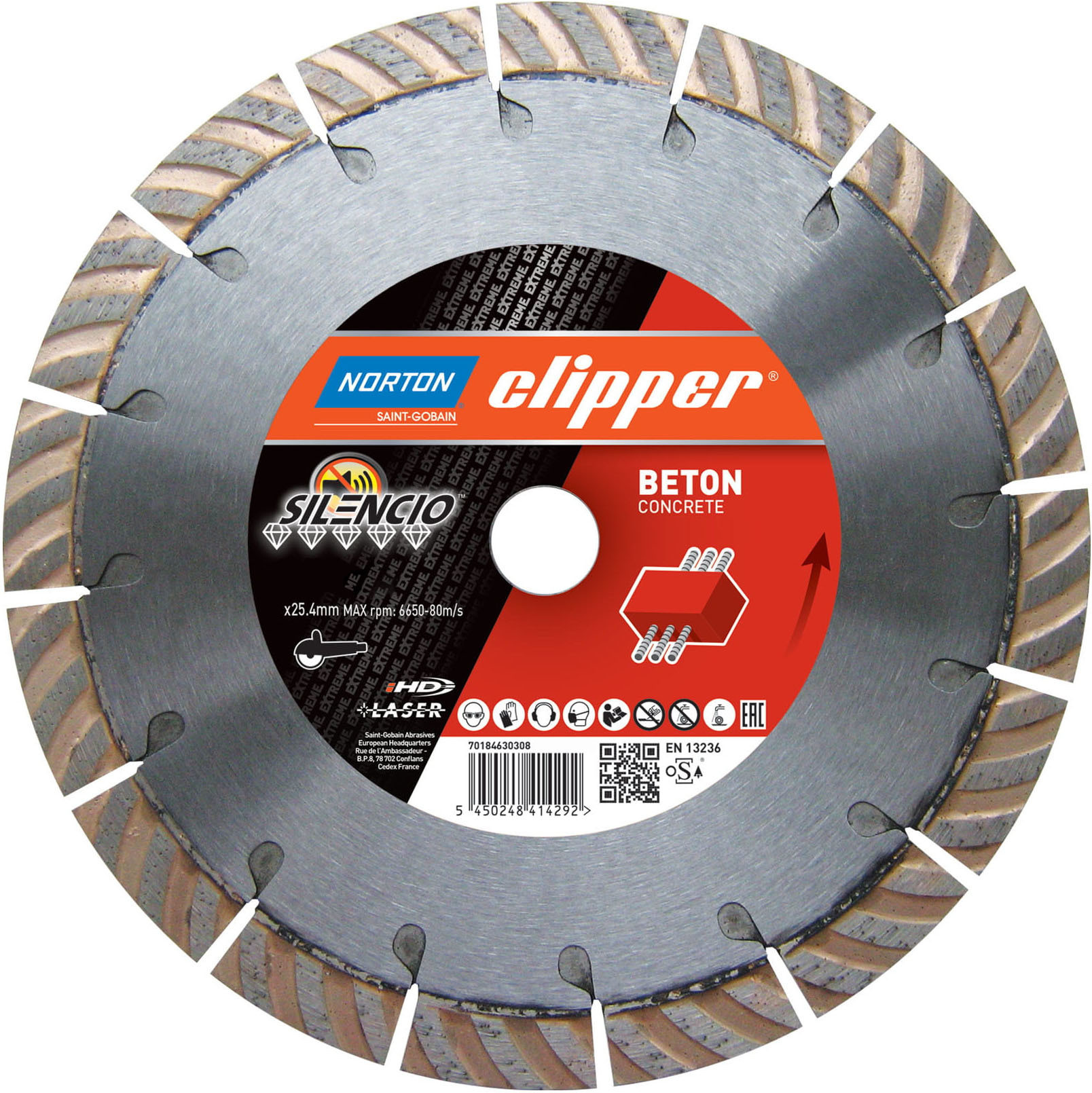 NORTON Clipper / Akcesoria / Akcesoria do przecina Tarcza diamentowa Clipper Extreme Beton Silencio 350 mm (25,4 mm) 70184628997